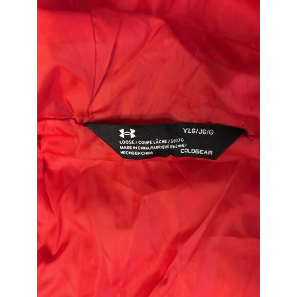 Under Armour Jacket Youth Boys Large Gray Full Zip Hood Cold Gear Loose Fit - Picture 7 of 7